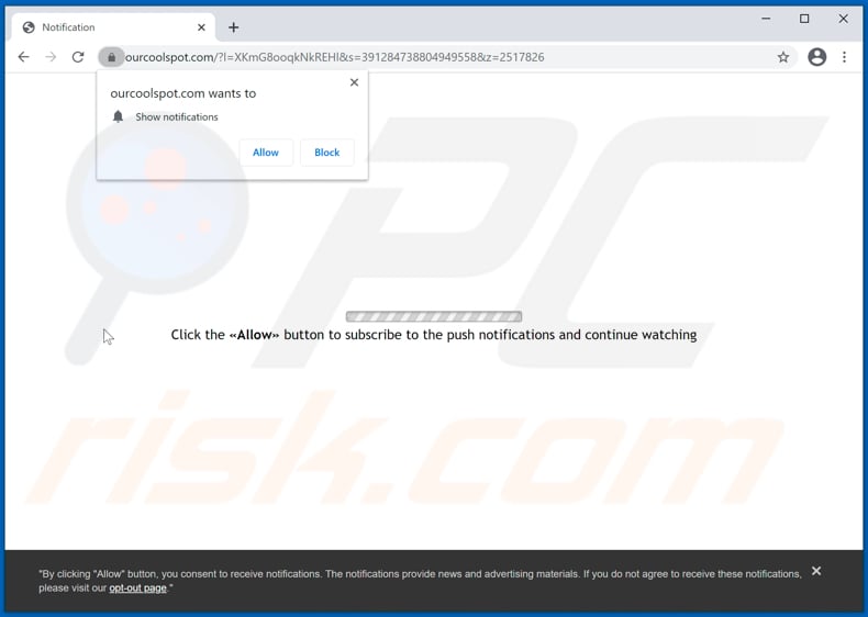 ourcoolspot[.]com pop-up redirects