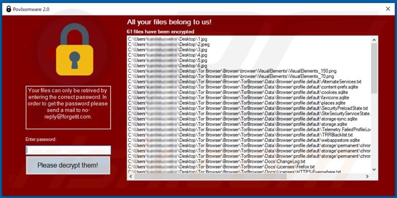 Povlsomware ransomware ransom note (pop-up)