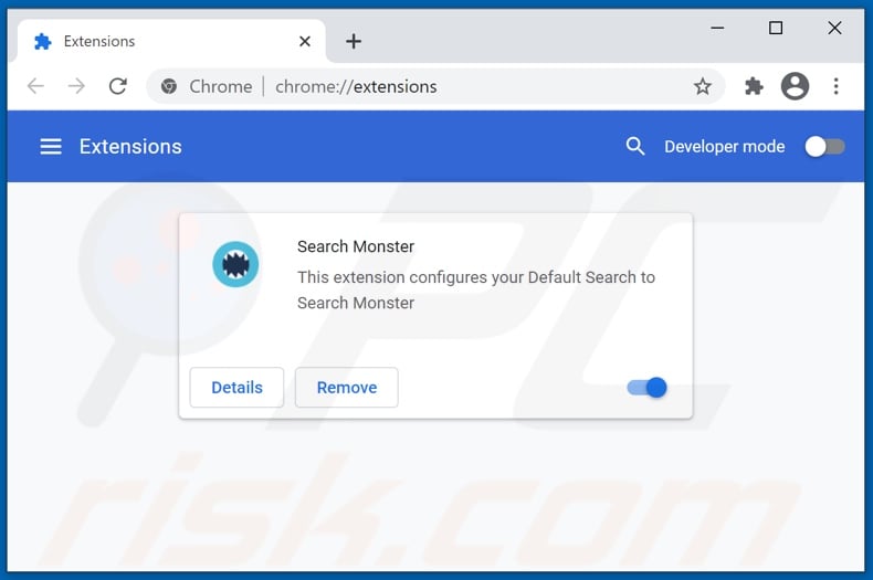 Removing search.wemakemonsters.it related Google Chrome extensions