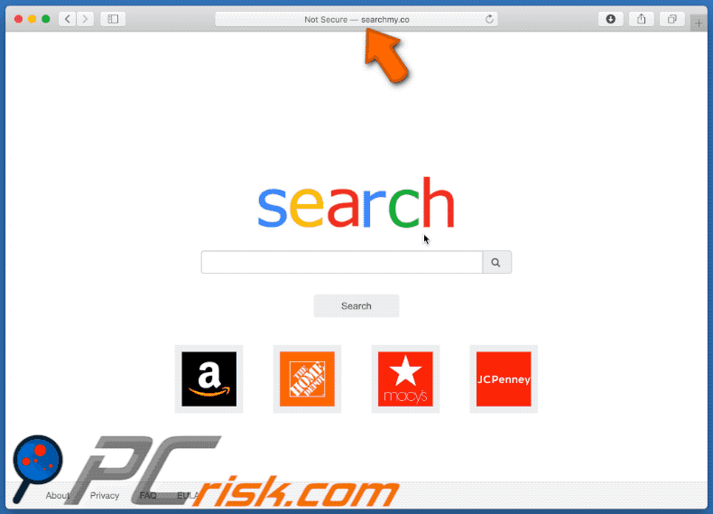 searchmy.co redirecting (via flip-search.com) to opti-page.com (GIF)