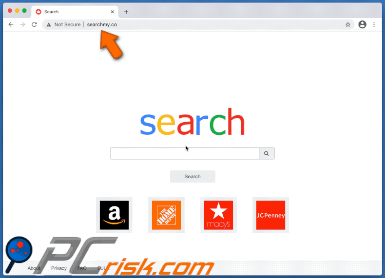 searchmy.co redirecting to webcrawler.com (GIF)