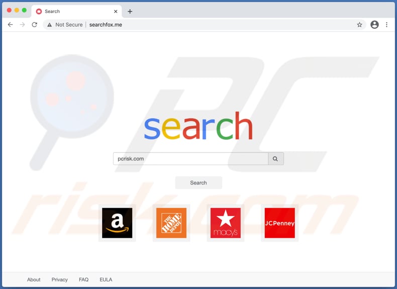 searchfox.me browser hijacker on a Mac computer