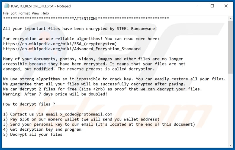 STEEL decrypt instructions (HOW_TO_RESTORE_FILES.txt)