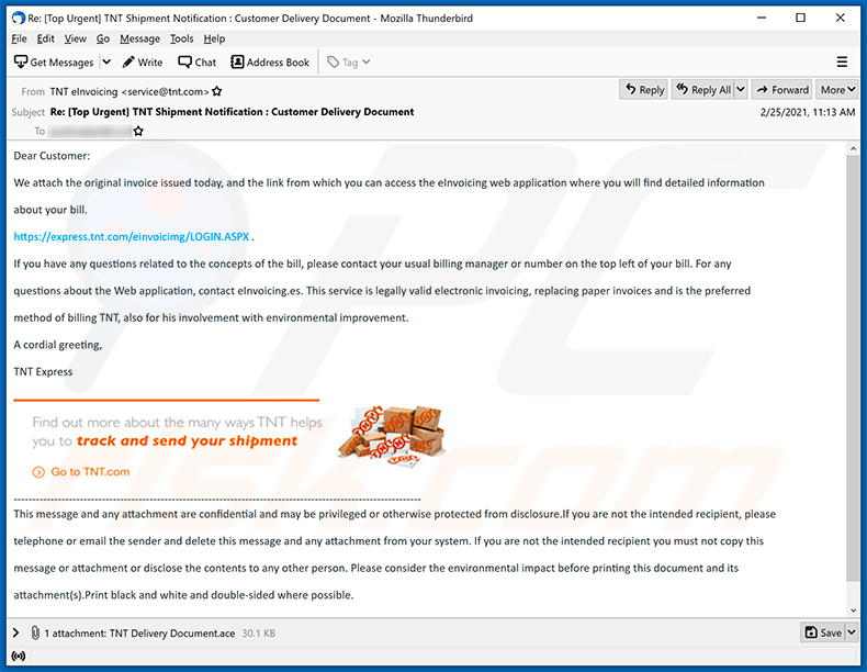 TNT EXPRESS spam email (2021-03-02)