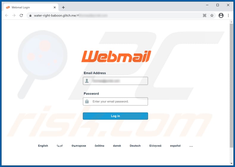 webmail email scam deceptive website