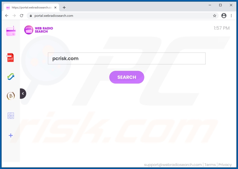 webradiosearch.com browser hijacker