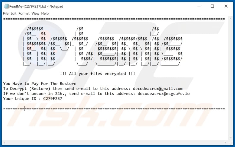 Acrux decrypt instructions (ReadMe-[victim's_ID].txt)