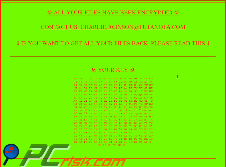 Charlie J0hnson ransomware ransom note (HOW TO RETURN YOU FILES.exe) GIF