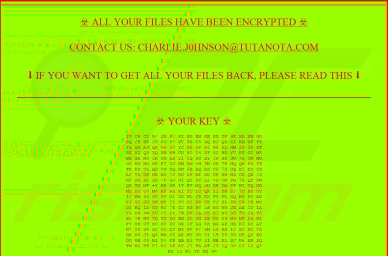 Charlie J0hnson decrypt instructions (HOW TO RETURN YOU FILES.exe)