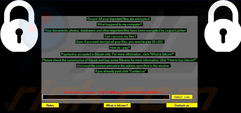 Clay ransomware pop-up (.lock extension)