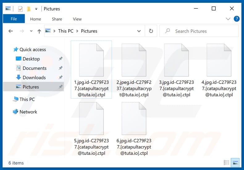 Files encrypted by Ctpl ransomware (.ctpl extension)