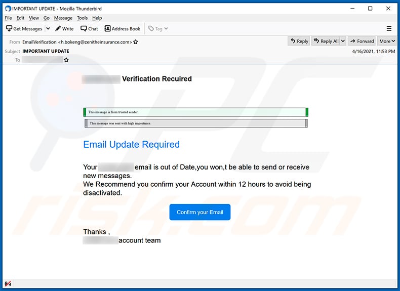 Email verification-themed spam (2021-04-22)
