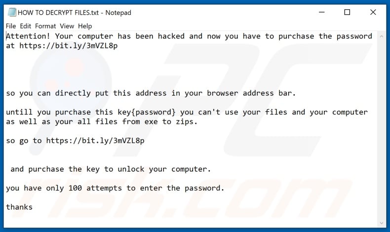 Greed ransomware text file (HOW TO DECRYPT FILES.txt)