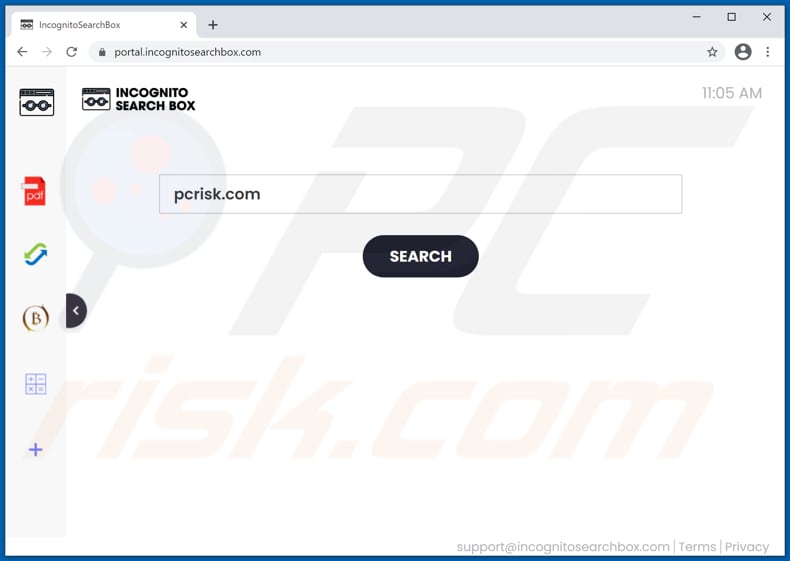 incognitosearchbox.com browser hijacker