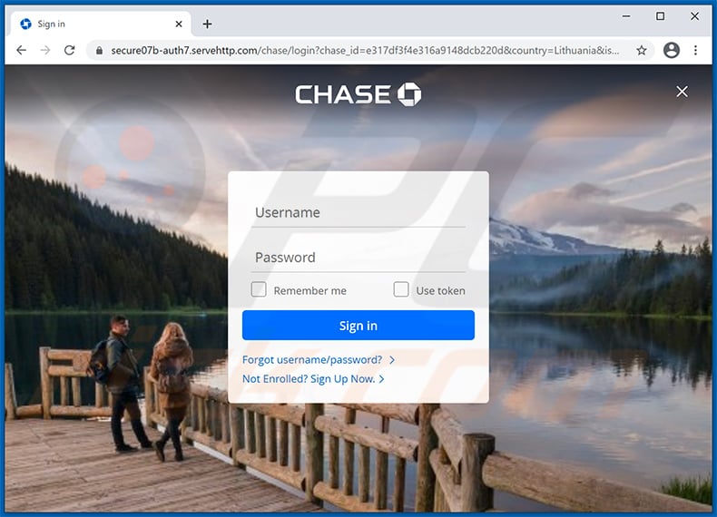 JPMorgan Chase-themed phishing website (2021-04-13)