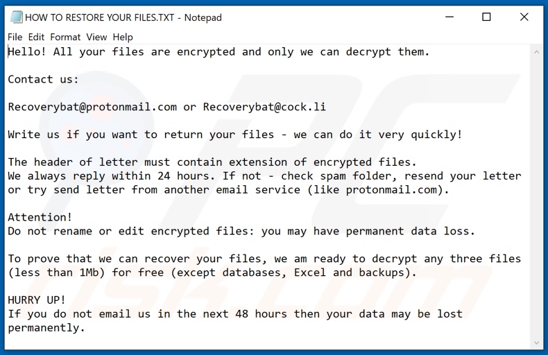 Krzmsybap decrypt instructions (HOW TO RESTORE YOUR FILES.TXT)