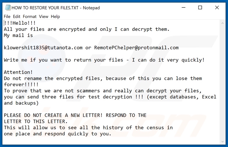 Lawvuhqjr decrypt instructions (HOW TO RESTORE YOUR FILES.TXT)