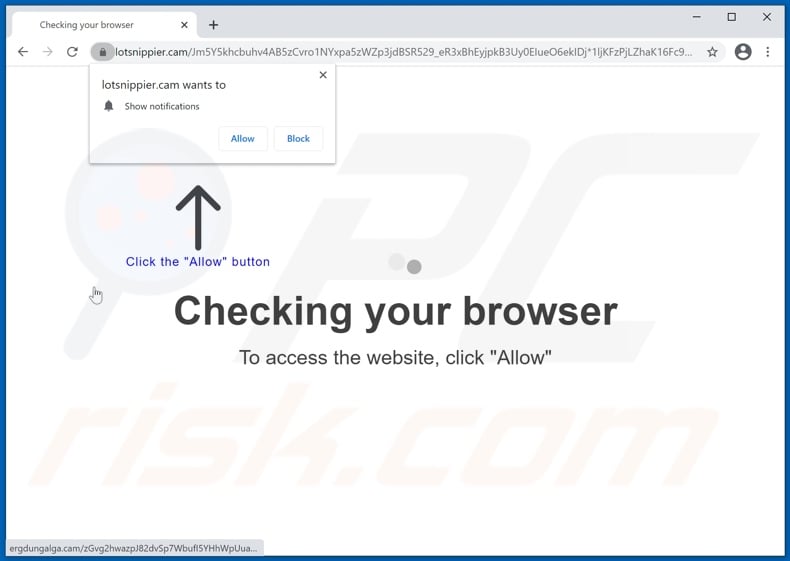 lotsnippier[.]cam pop-up redirects