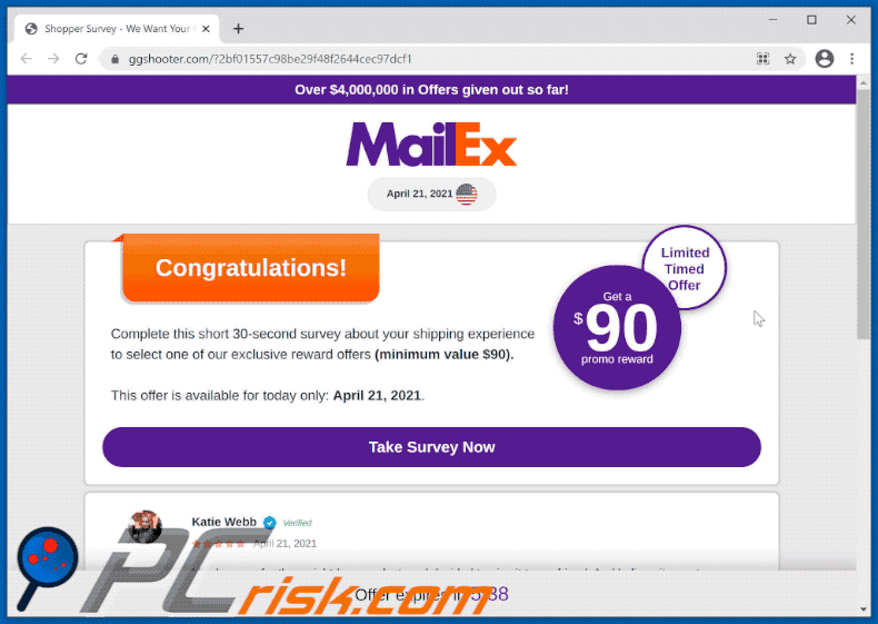 mailex scam main website appearance