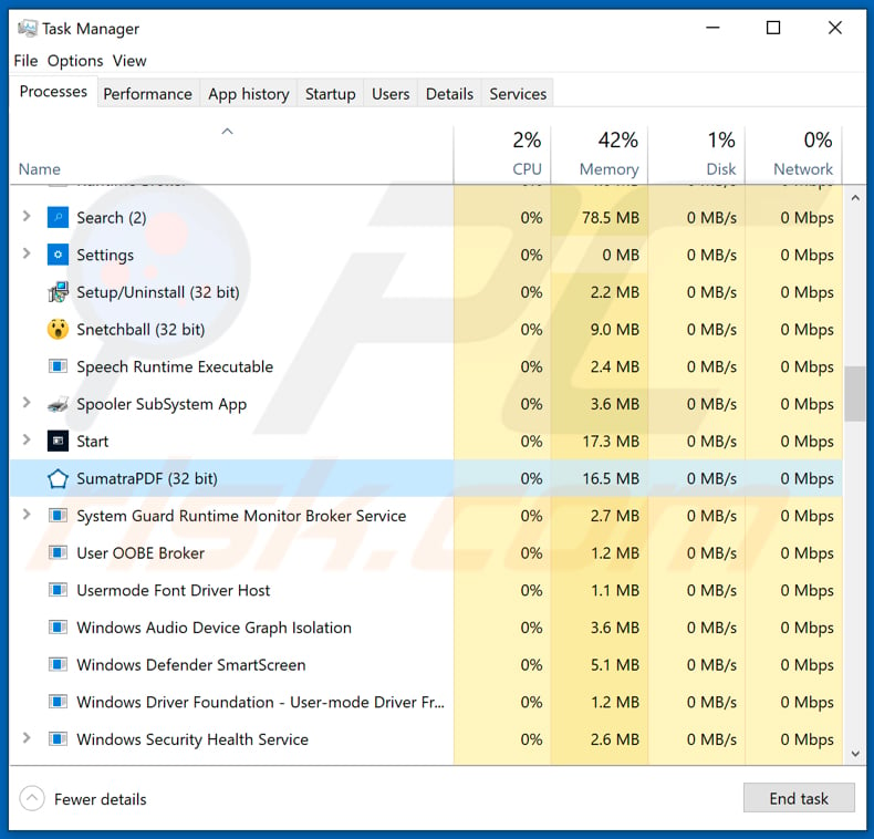 mie player adware running in ask manager as sumatrapdf