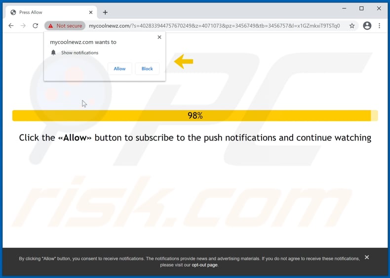 mycoolnewz[.]com pop-up redirects