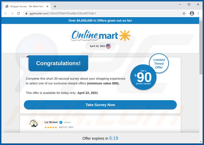 Onlinemart Reward scam