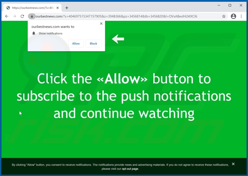 ourbestnews[.]com pop-up redirects