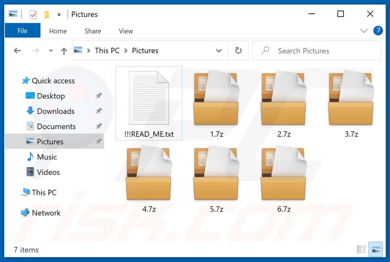 Files encrypted by Qlocker ransomware (.7z extension)