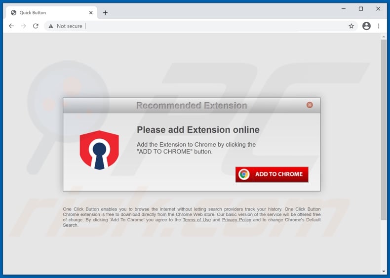 Website used to promote Quick Button browser hijacker