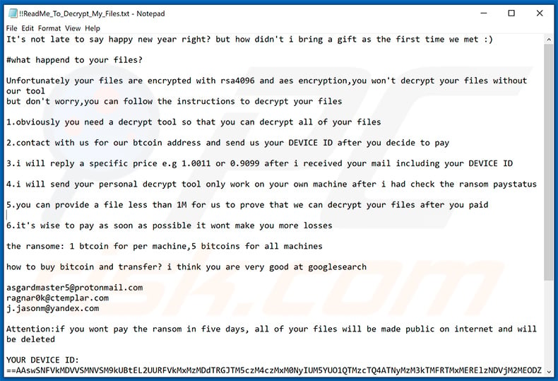 Ragnarok ransomware text file (!!ReadMe_To_Decrypt_My_Files.txt)