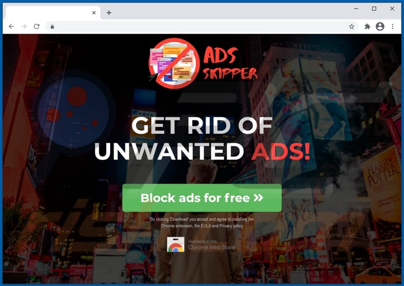 Shopping Lovers adware promoting website 2