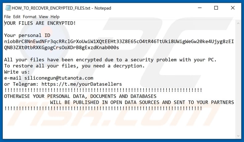 Siliconegun decrypt instructions (HOW_TO_RECOVER_ENCRYPTED_FILES.txt)