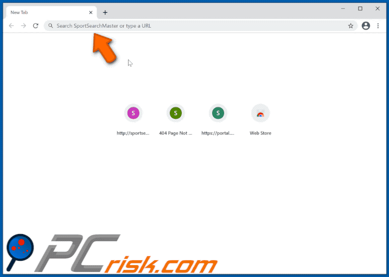 SportSearchMaster browser hijacker redirecting to Yahoo (GIF)