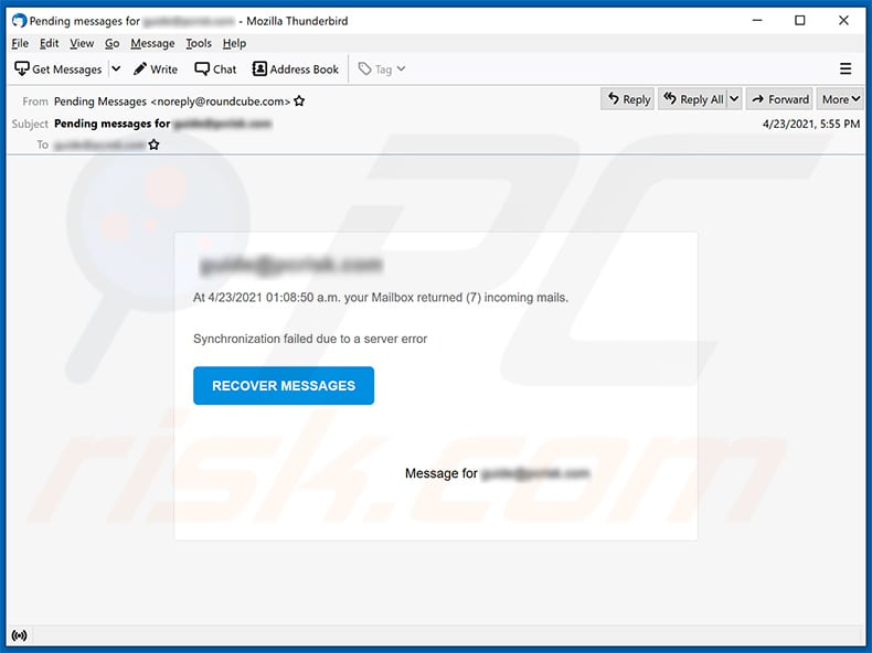 Synchronization Mail Error spam (2021-04-26)