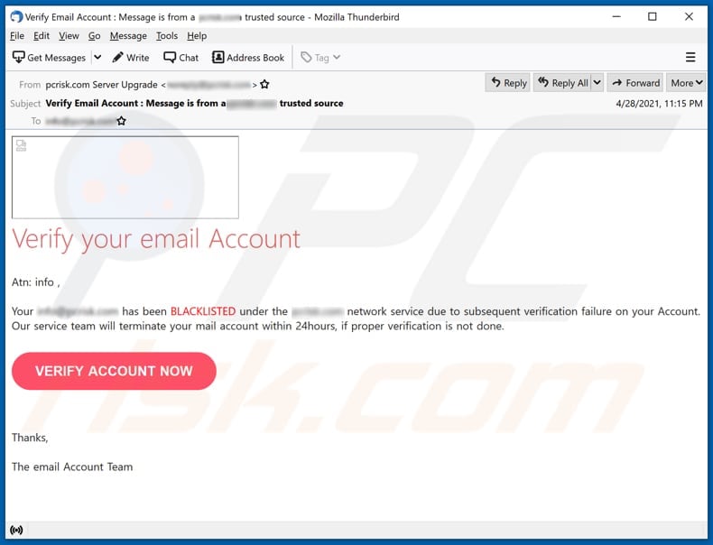 Verify Your Email Account Scam