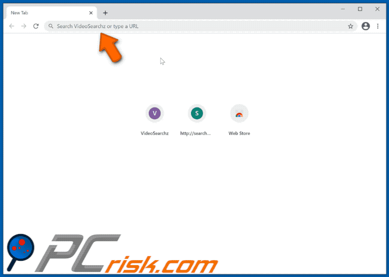 VideoSearchz browser hijacker redirecting to searchlee.com (GIF)