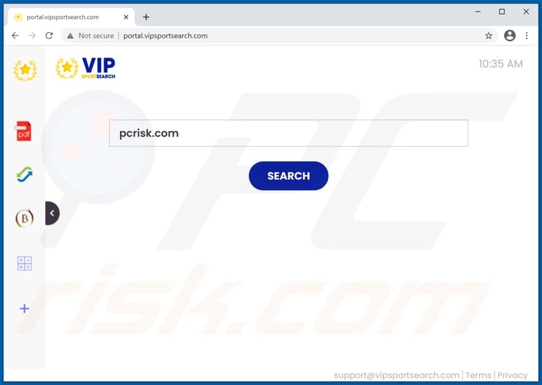 vipsportsearch.com browser hijacker