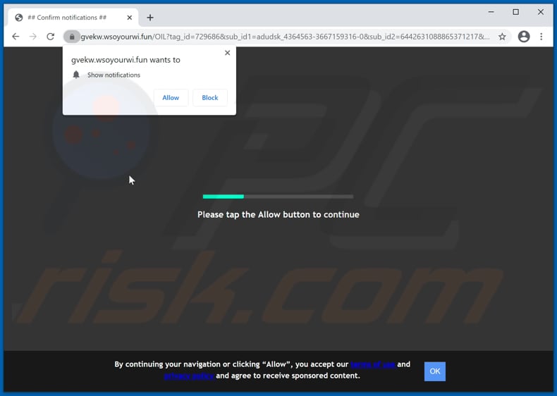 wsoyourwi[.]fun pop-up redirects