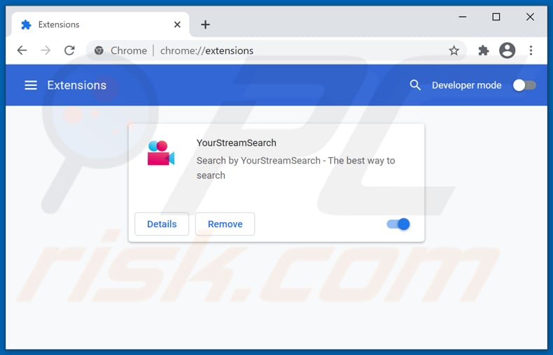 Removing yourstreamsearch.com related Google Chrome extensions
