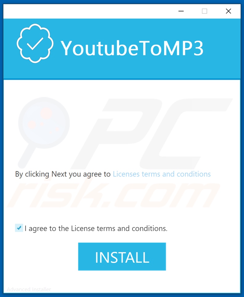 YoutubeToMP3 adware installer
