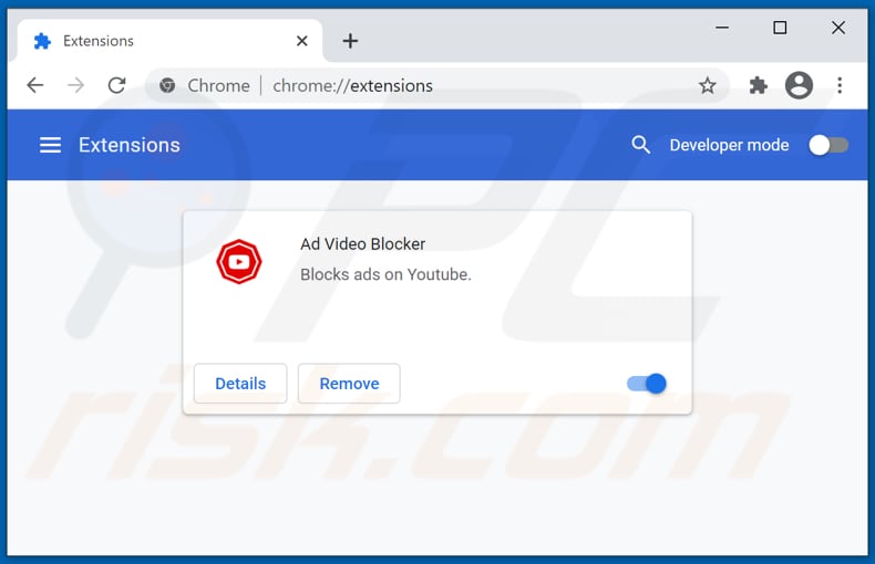 Removing Ad Video Blocker ads from Google Chrome step 2