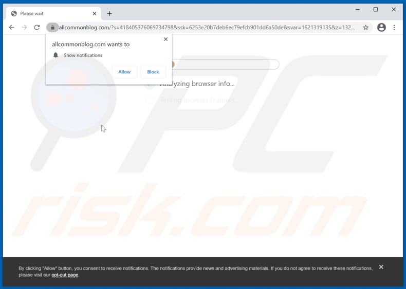 allcommonblog[.]com pop-up redirects