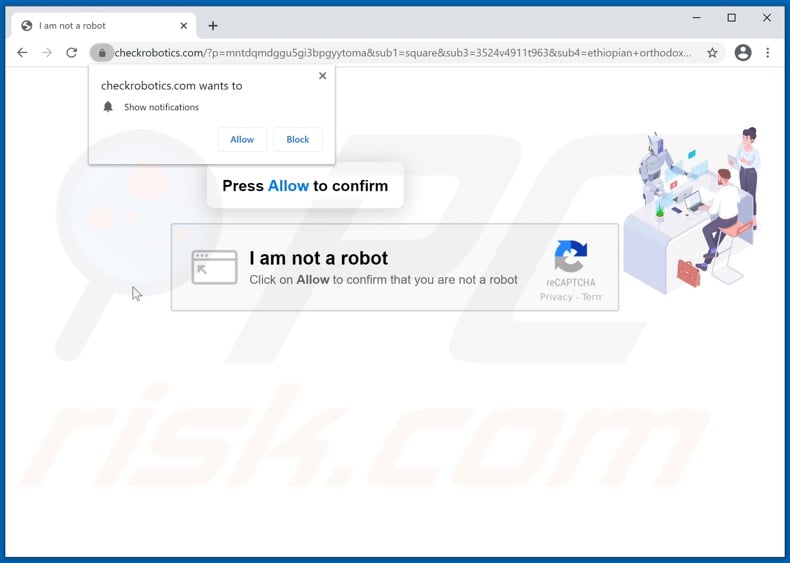 checkrobotics[.]com pop-up redirects