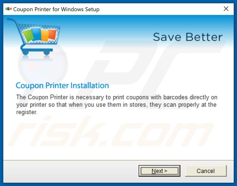 Coupon Printer pop-up redirects