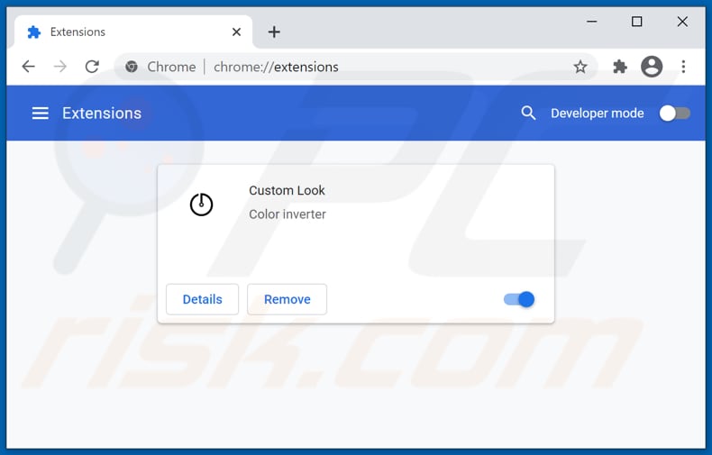 Removing Custom Look ads from Google Chrome step 2