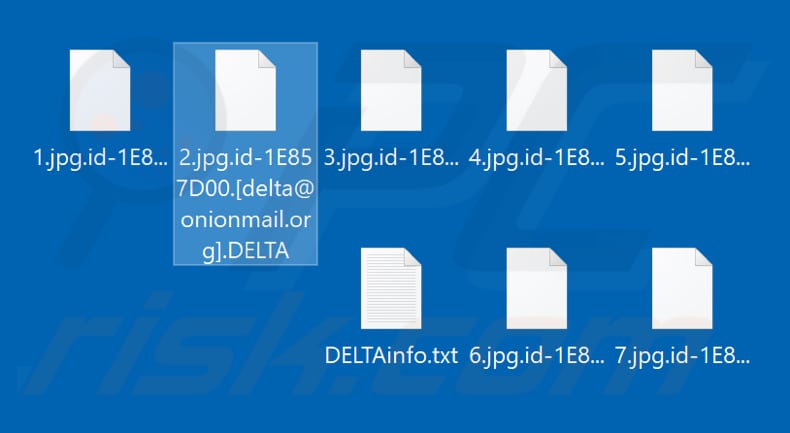 Files encrypted by DELTA ransomware (.DELTA extension)