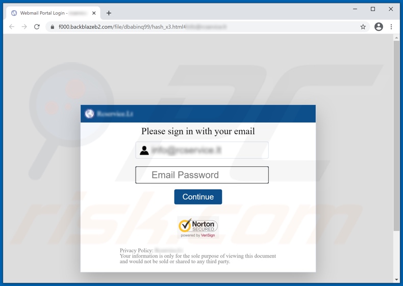 DHL Package Tracking Confirmation email promoted phishing website