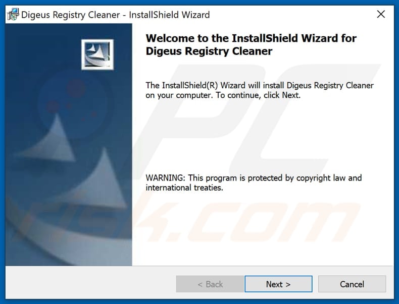 Digeus Registry Cleaner PUA installation setup