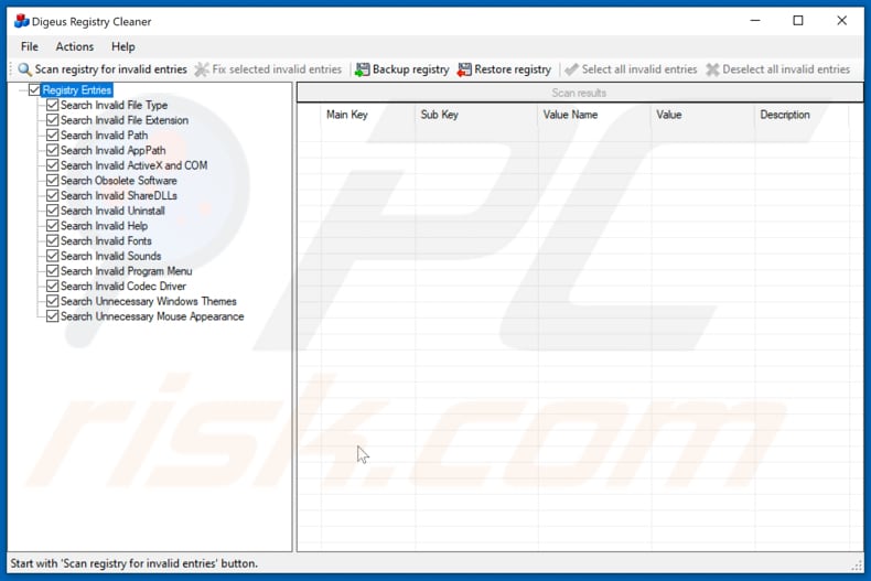 Digeus Registry Cleaner unwanted application