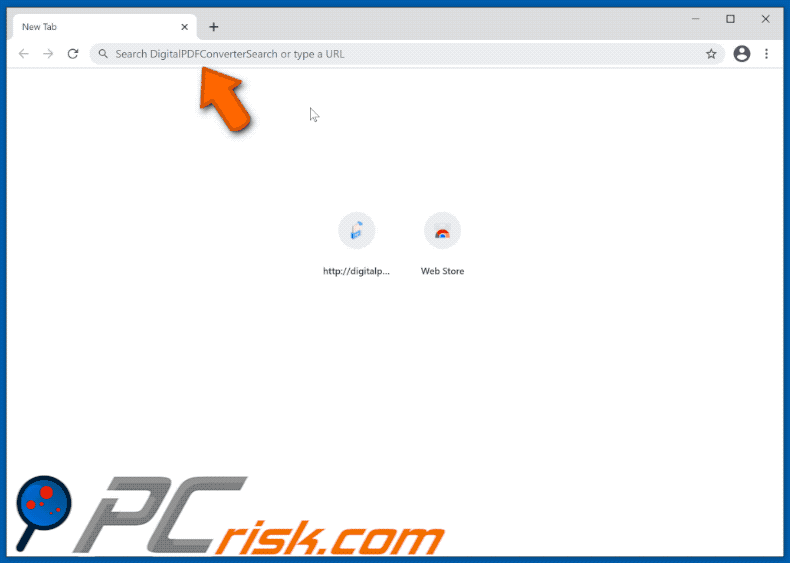 DigitalPDFConverterSearch browser hijacker redirecting to Yahoo (GIF)